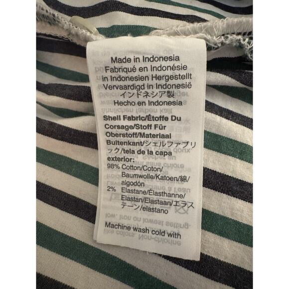 Women's J.Crew Trifecta Striped Oversized Shirt Blue Green Medium M - Picture 10 of 11